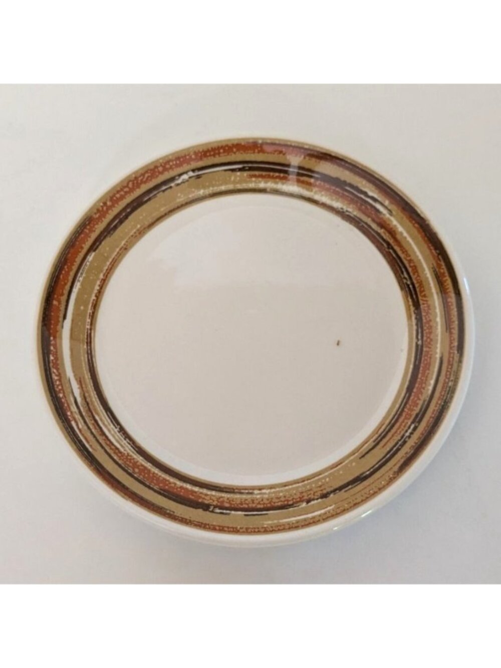 Syracuse China Syralite Plate Brown Beige Stripes Vintage USA Replacement
